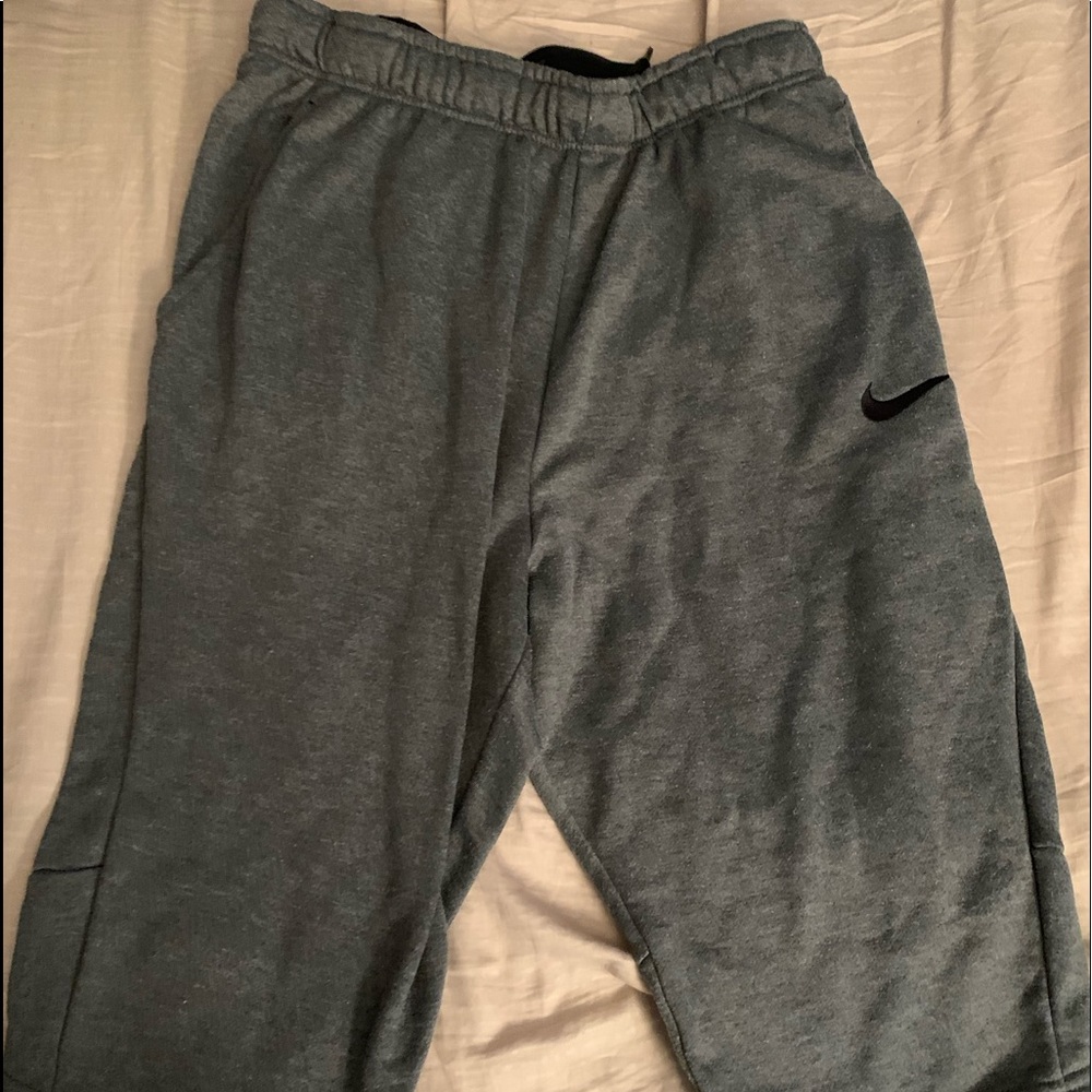 Gray and black Nike shorts